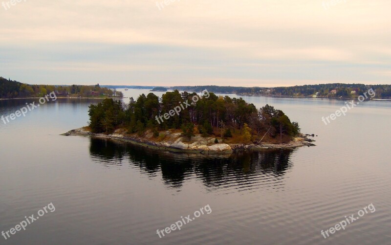 Island Sea Calm One Seascape