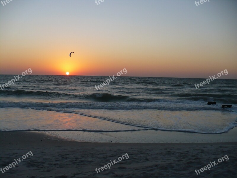 Sunset Windsurfer Beach Free Photos