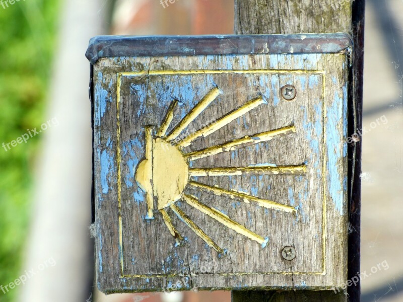 Panel Path Compostelle Hiking Sign