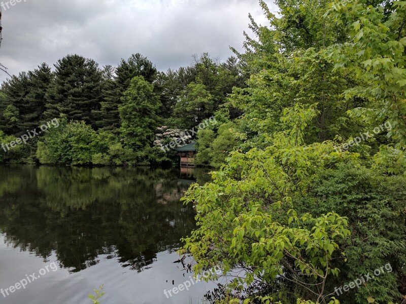 Pond Trees Outdoors Maryland Gazebo