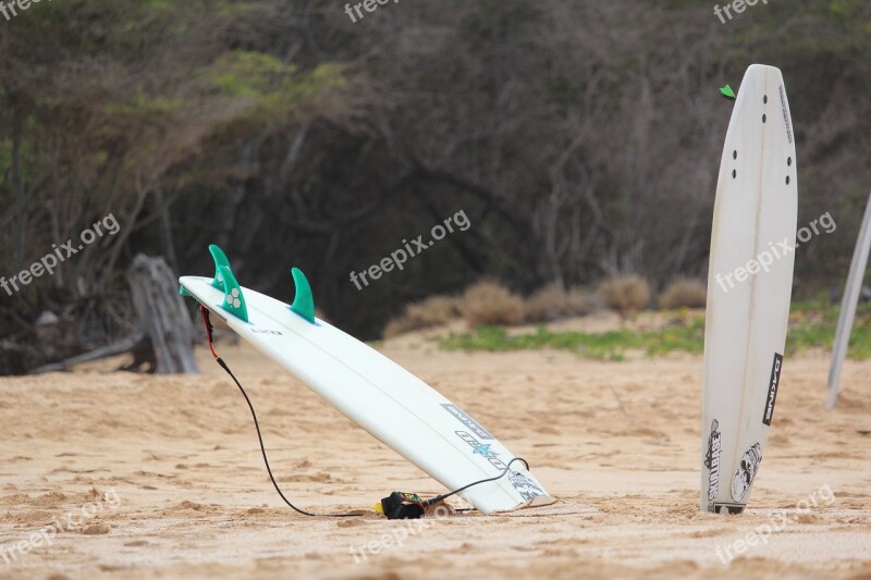 Surfboard Maui Beach Free Photos