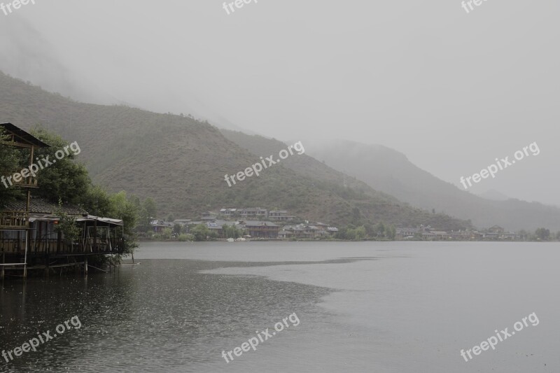 Rain Lugu Lake Empty Mont Free Photos