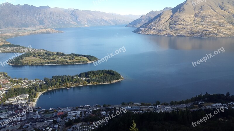 Queenstown Nz Lake Nature Landscape