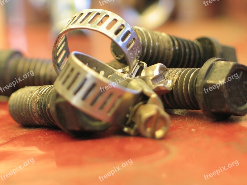 Parts Nuts Bolts Hose Clamps Free Photos