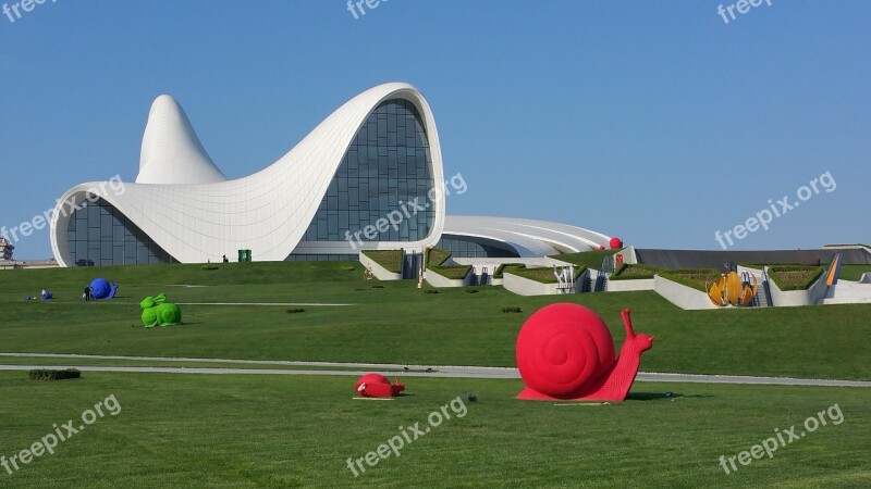 Baku Azerbaijan Haliyev Center Caucasus Free Photos