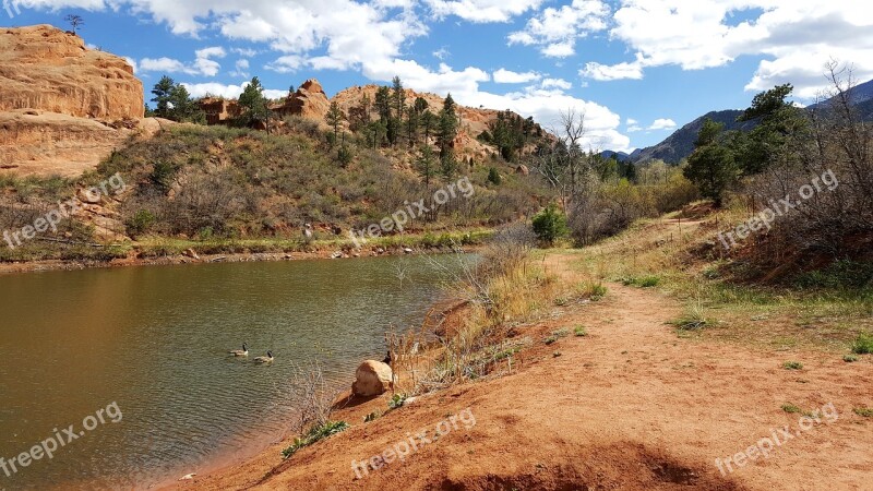 Red Rock Canyon Lake Pond Landscape Nature