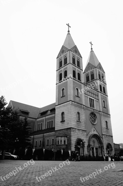 Qingdao Qingdao Catholic Church Gothic Architecture Free Photos