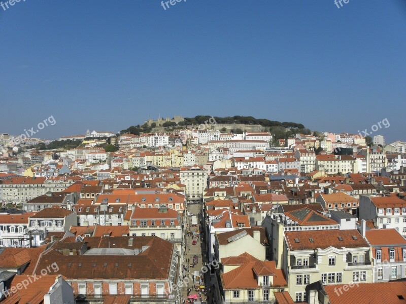 Portugal Lisbon Panoramic City Viewpoint