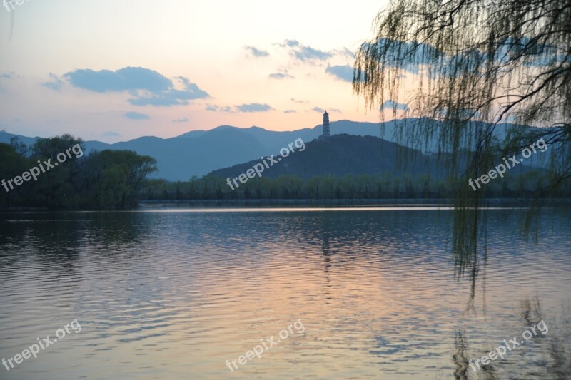 Yuquan Mountain Sunset The Summer Palace Free Photos