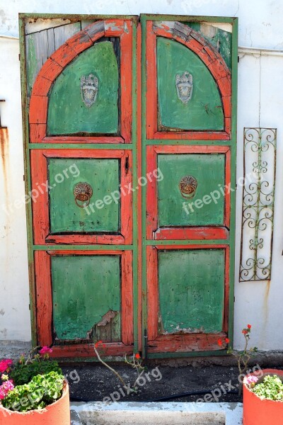 Door Input Wooden Door Weathered Old