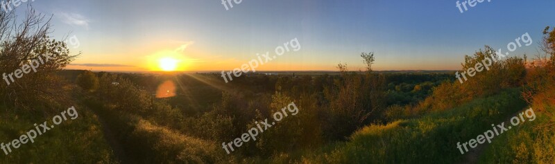 Panorama Sunset Sky Springtime Spring