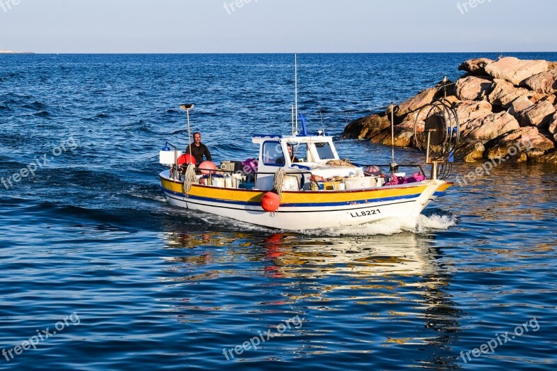 Fishing Boat Harbor Fishing Traditional Fisherman