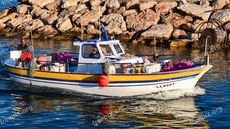 Fishing Boat Harbor Fishing Traditional Fisherman