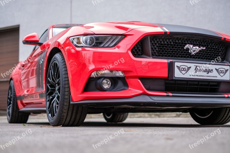 Mustang Gt Red Usa Car