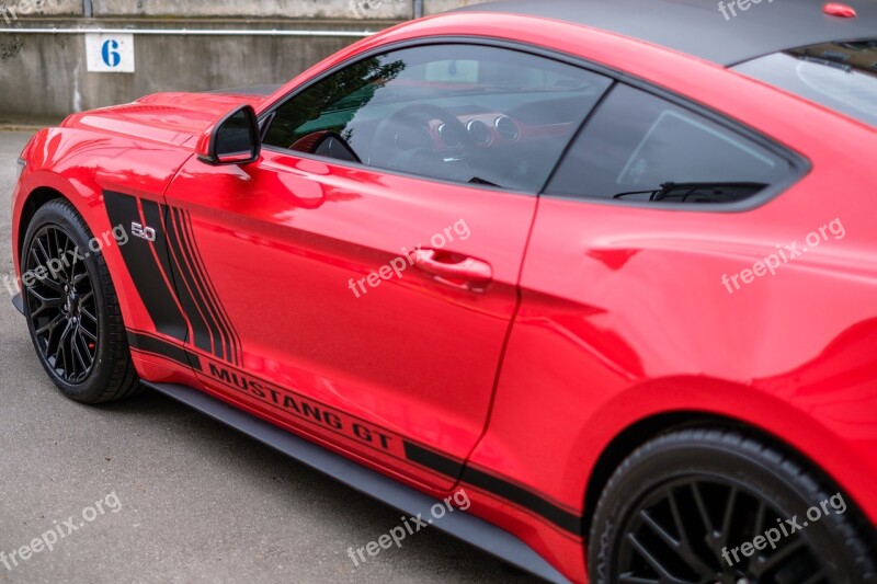 Mustang Gt Red Usa Car