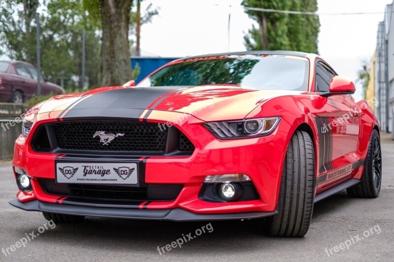 Mustang Gt Red Usa Car