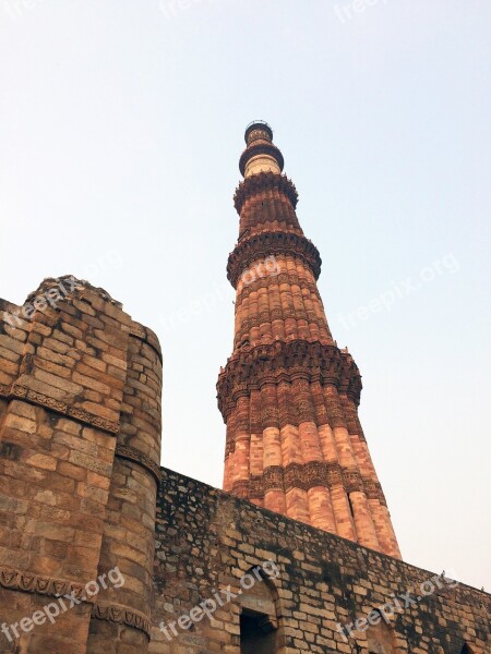 Qutub Minar Architecture Monument India Landmark