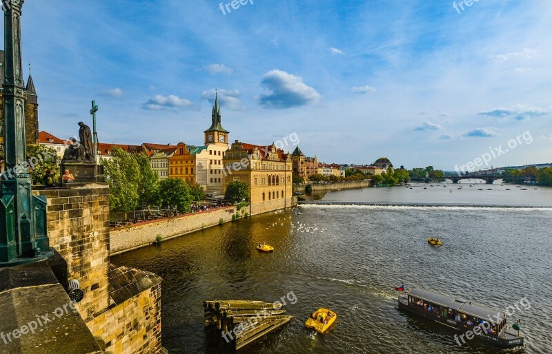 Prague Relaxing Bridge Czech Republic