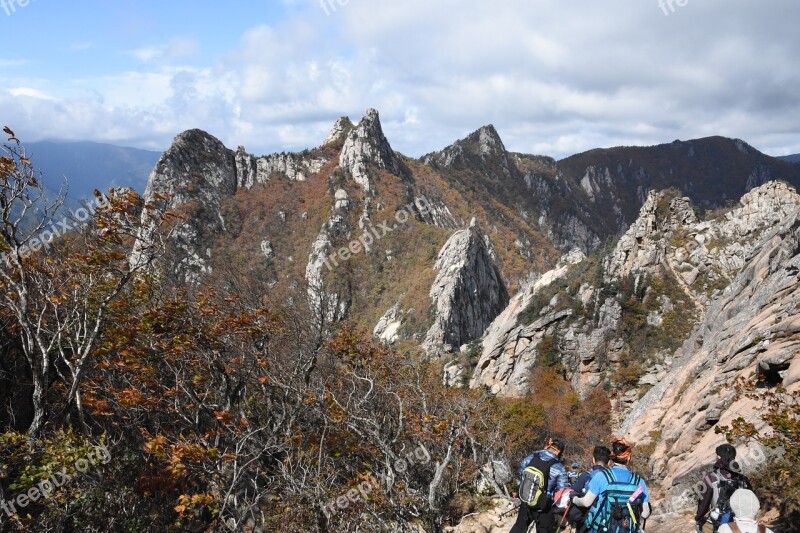 Mt Seoraksan Landscape Climbing Gangwon Do Mountain