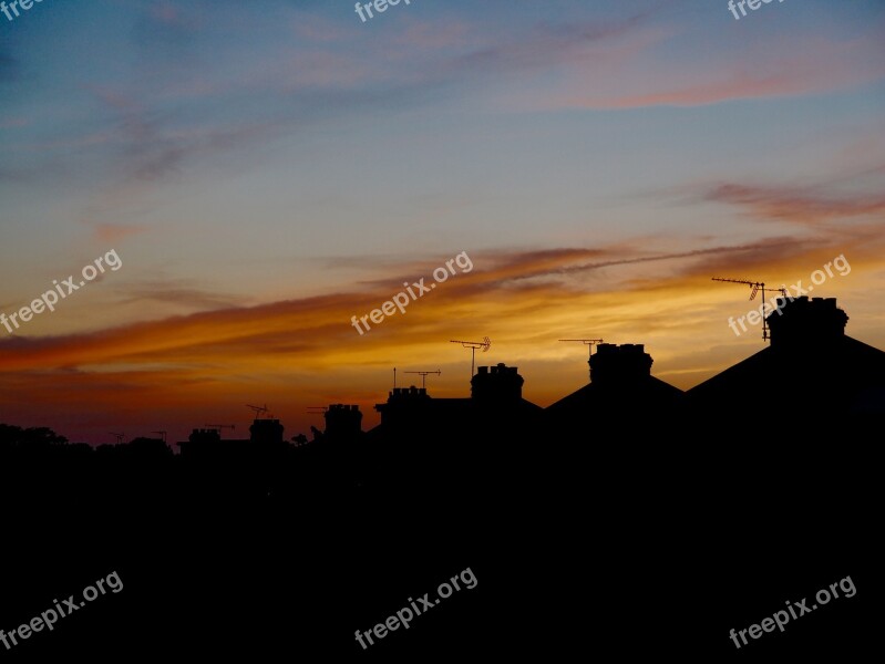 Sunset Redsky Dusk Evening Weather