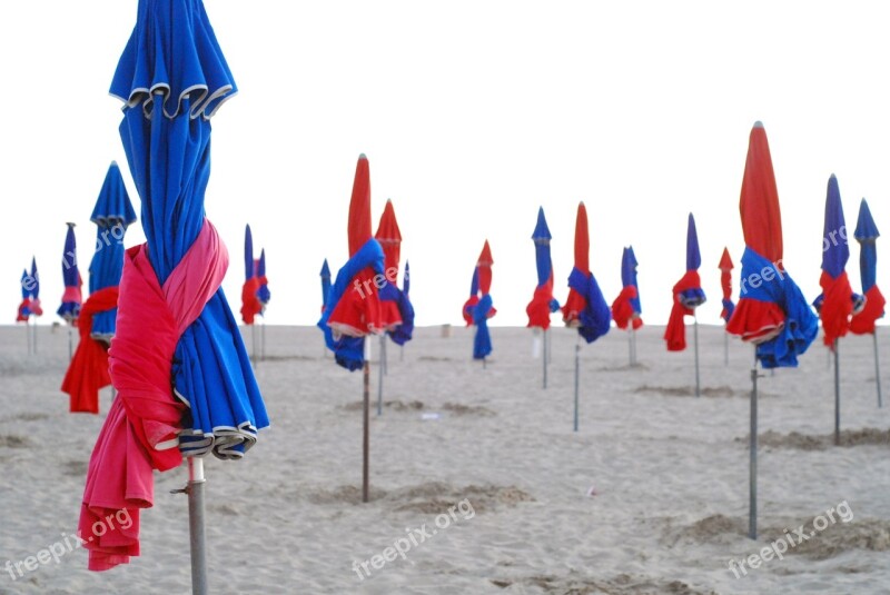 Parasols Beach Deauville Relax Tourism