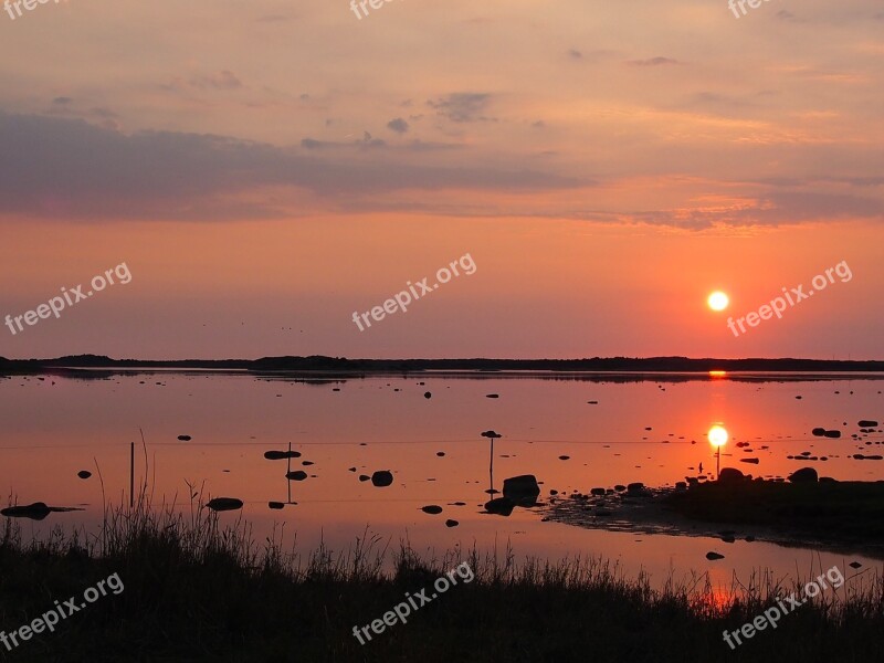 Sunset Summer Halland Beautifully Sweden