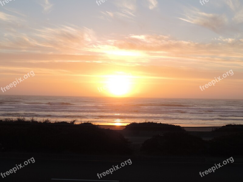 Sunset Ocean Beach Ocean Free Photos