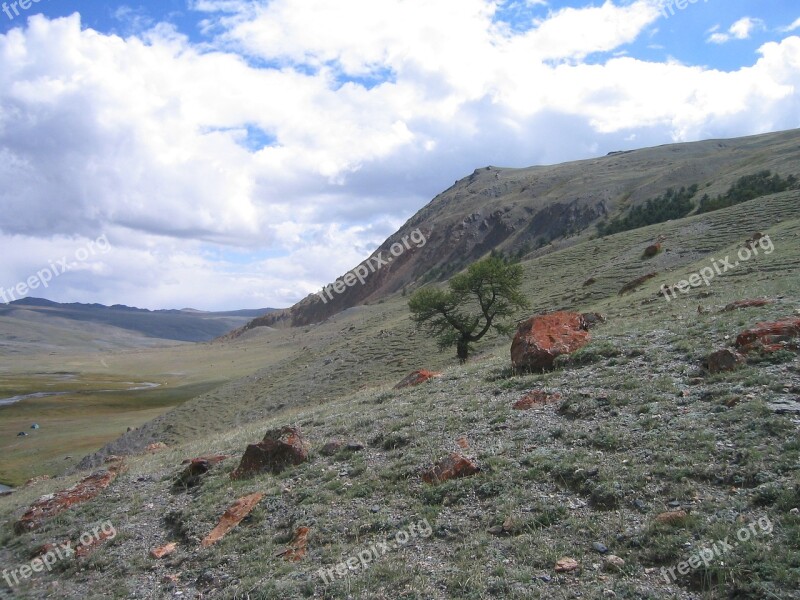 Altai Valley Panoramic Rock Nature