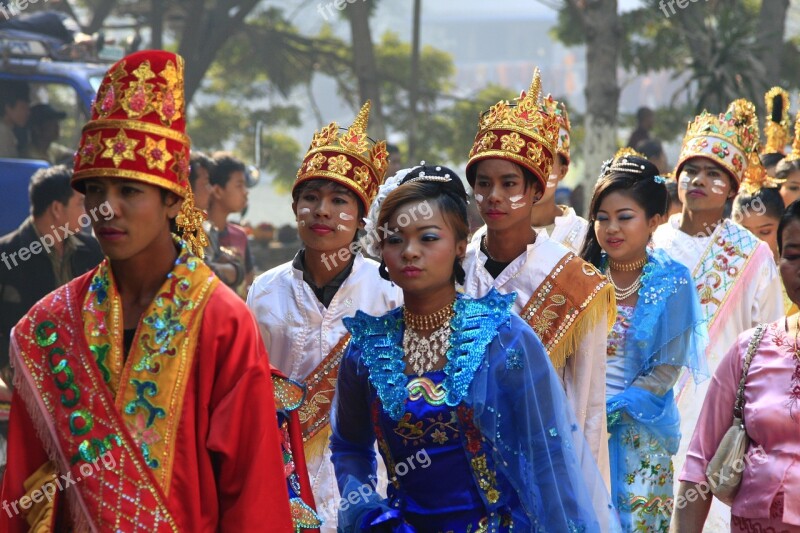 Myanmar Mandalay Procession Free Photos