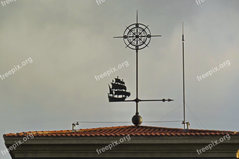 Veleta Lightning Rod Roof Silhouettes Sky