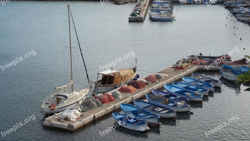 Port Boats Puglia Jetty Italy