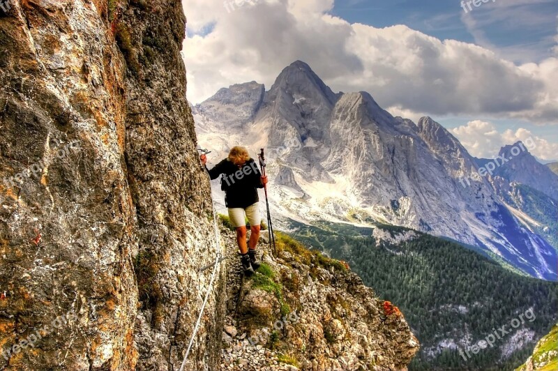 Dolomites Climb Mountains Italy Hiking