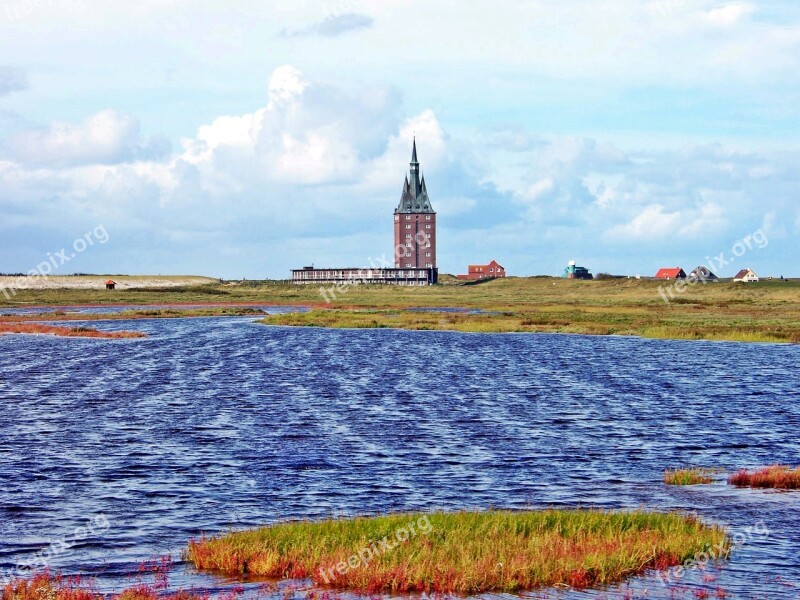 Old Lighthouse Wangerooge Salt Lake East Frisia North Sea Coast