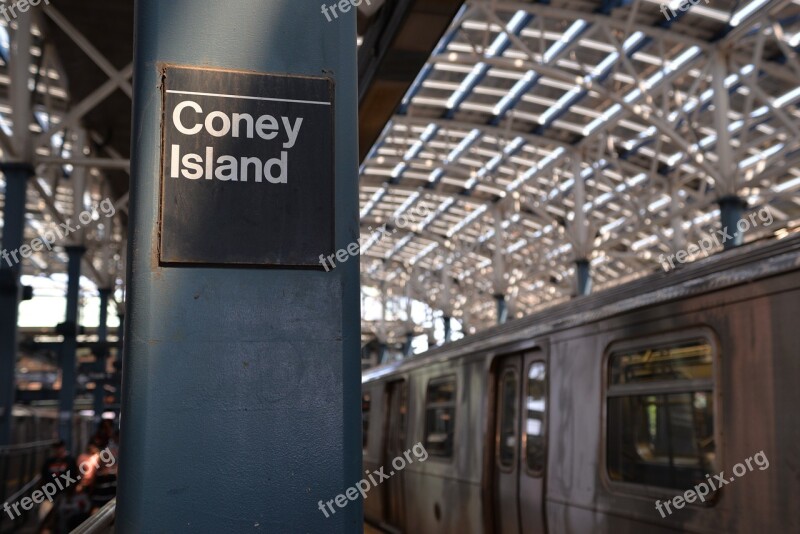 Coney Island Subway Mrt Sation New York