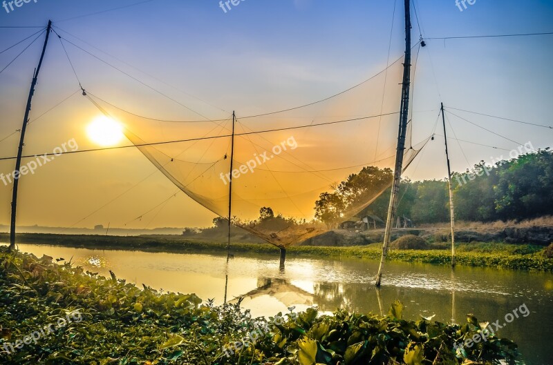 Tongue Fishing Nets The Hooves Vó Fishing Blue Sky