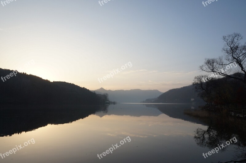 River Sunrise Nature Sky Water