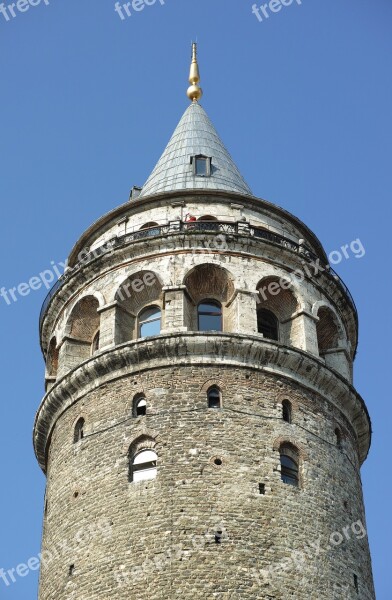 Galata Tower Tower Perspective Architecture Sky