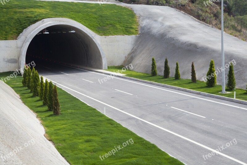 Tunnel Highway Road Ribbon Transportation