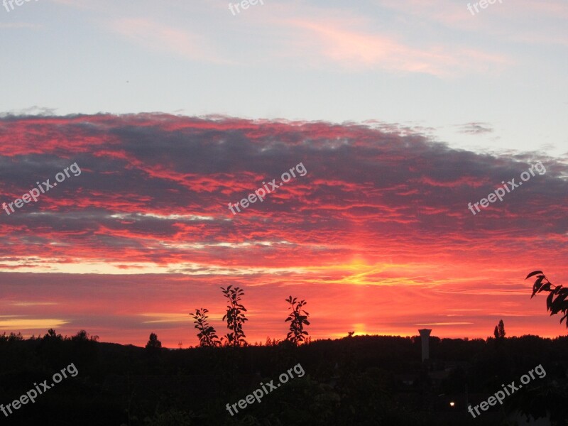 Sunset Sky Color Orange Free Photos