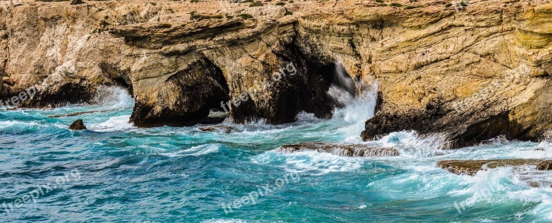 Rocky Coast Sea Caves Waves Coast Sea