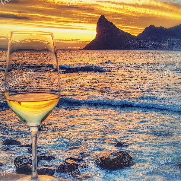 Hout Bay Chapmans Peak Sunset Wine Glass