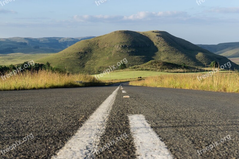 Drakensberg Mountains Road Landscape South Africa Just