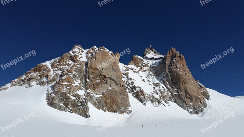 Aiguille Du Midi Chamonix Mountain Station High Mountains Mountains