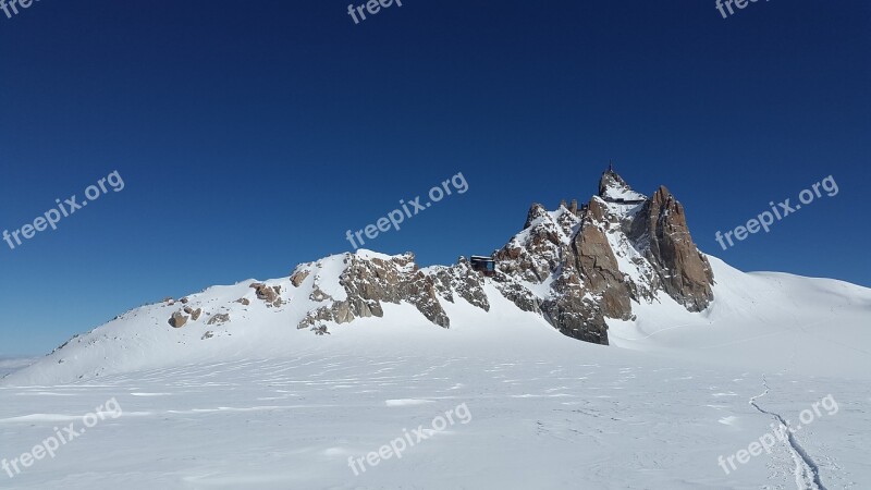 Aiguille Du Midi Chamonix Mountain Station High Mountains Mountains