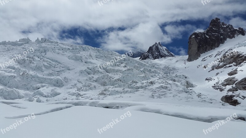 Mer De Glace Glacier Crevasses Seracs Glacier Crash