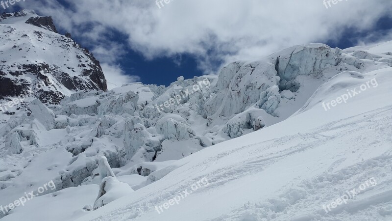 Mer De Glace Glacier Crevasses Seracs Glacier Crash