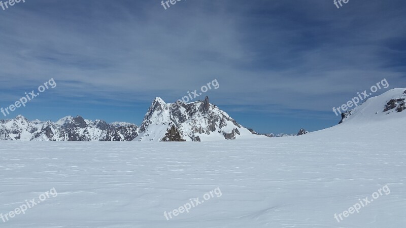 High Mountains Chamonix Grand Jorasses Mont Blanc Group Mountains