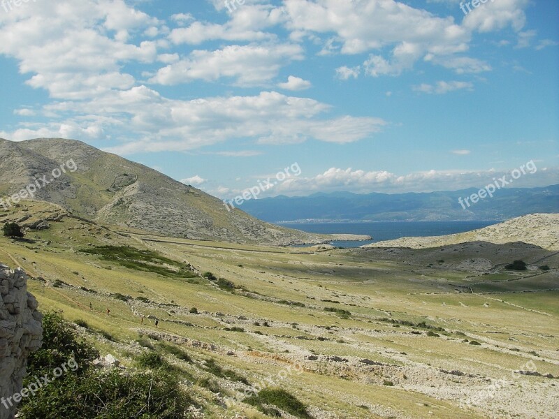 Croatia Mountain Steppe Krk Sea