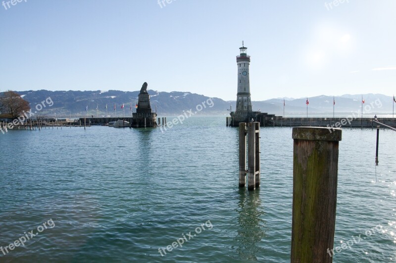 Lake Constance Lindau Port Harbour Entrance Water