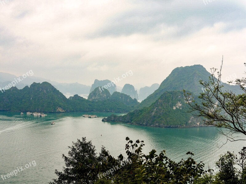 Vietnam Halong Bay Karst Mountain Free Photos